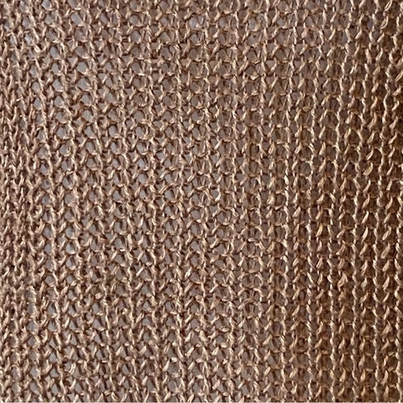 J Crew Tan Open Weave Relaxed Fit Linen Beach Sweater Size XSmall - Picture 8 of 13